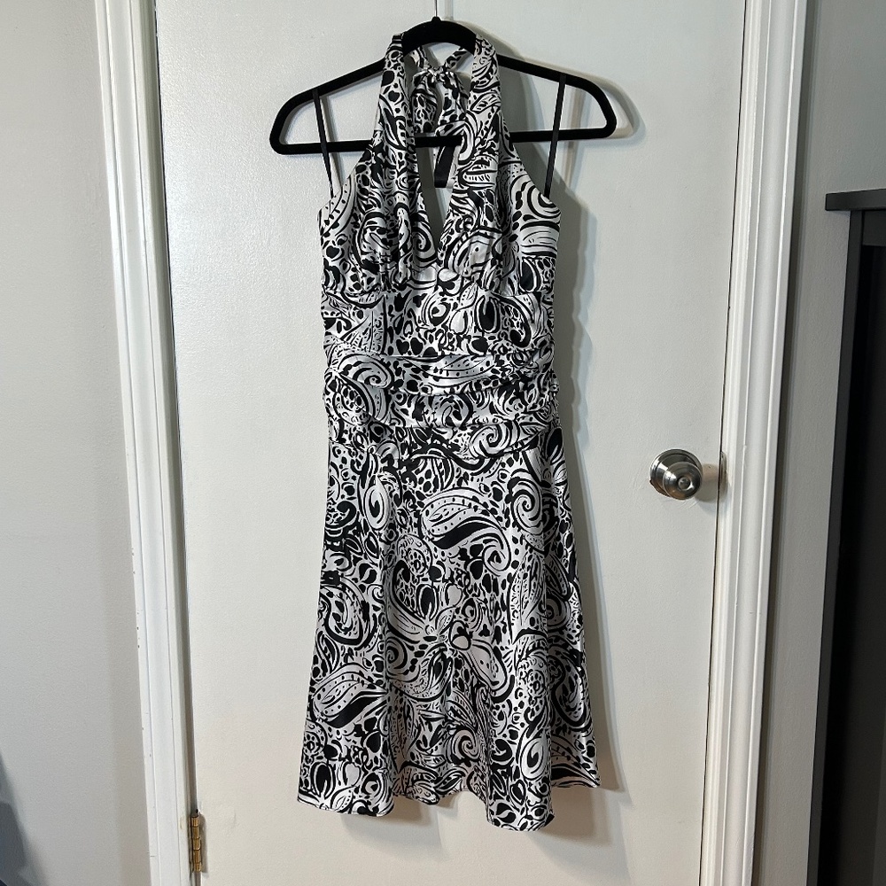 Silver and Black print halter
